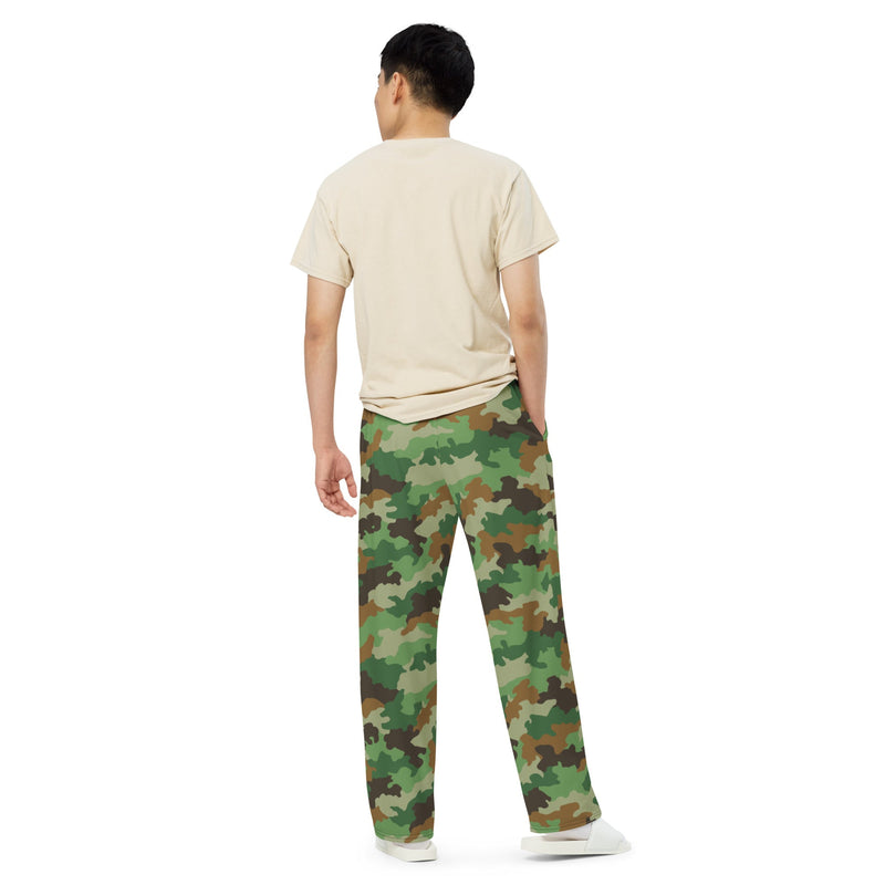 Oak Leaf Serbian Woodland CAMO Unisex Wide-Leg Leisure Pants - Pant