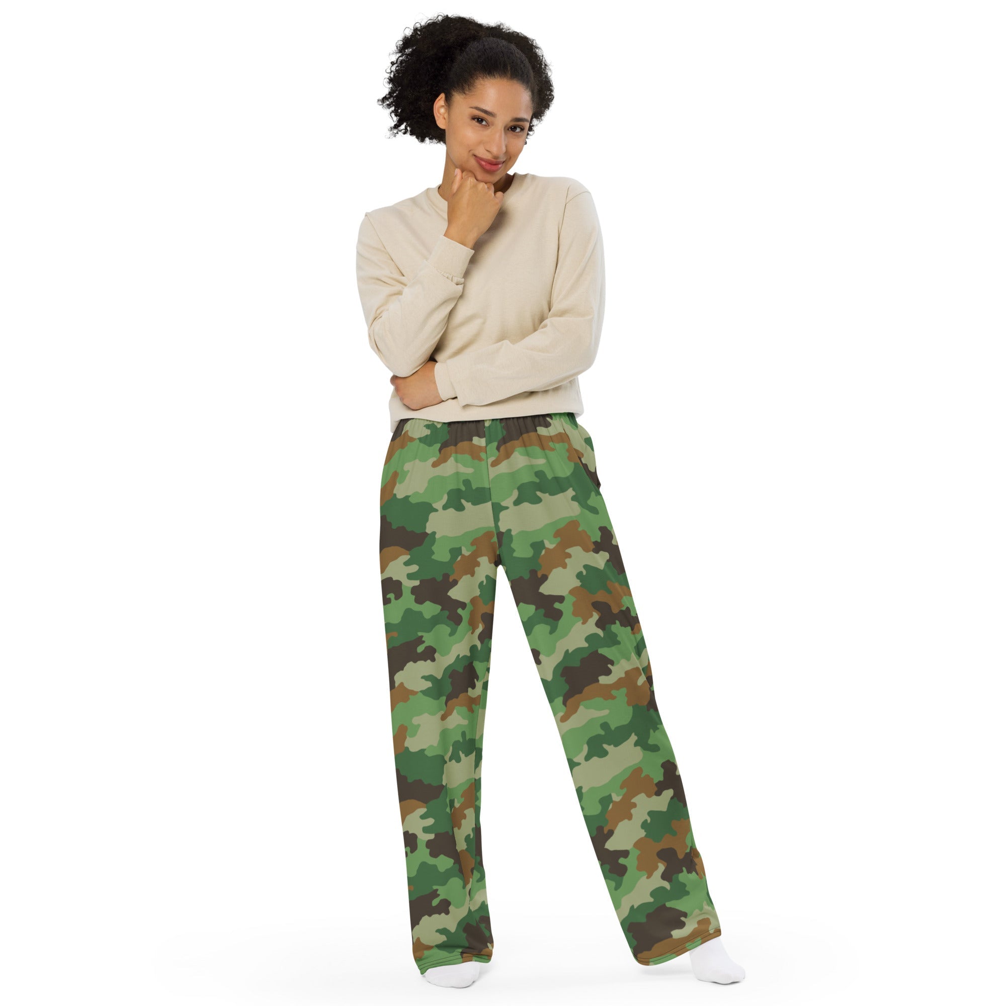 CAMO HQ - Serbian Oak Leaf Woodland CAMO Unisex Wide-Leg Leisure