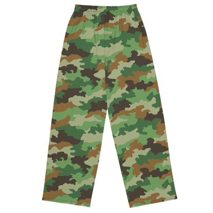 Serbian Oak Leaf Woodland CAMO unisex wide-leg pants - Wide-leg Pants