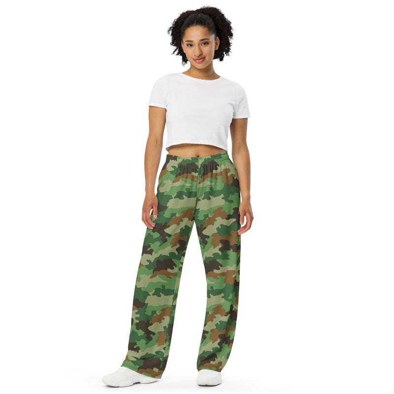 Oak Leaf Serbian Woodland CAMO Unisex Wide-Leg Leisure Pants - Pant