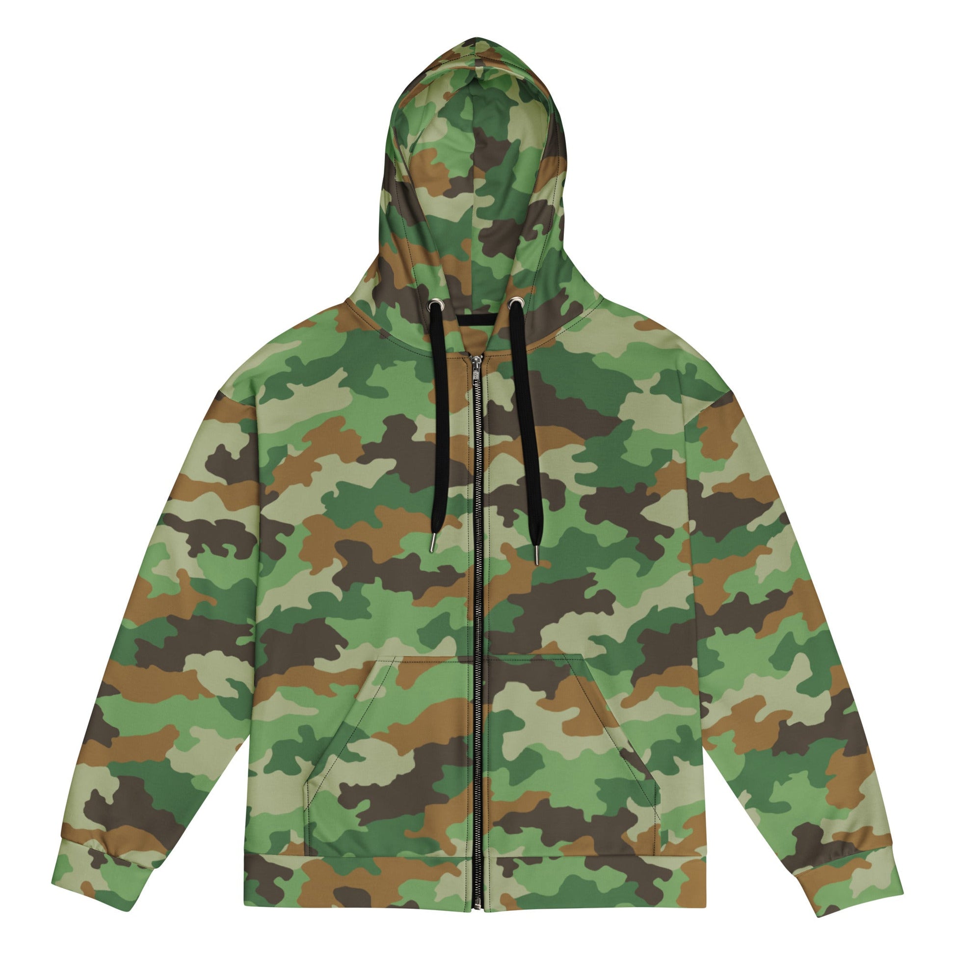Serbian Oak Leaf Woodland CAMO Unisex zip hoodie - 2XS - Zip Hoodies