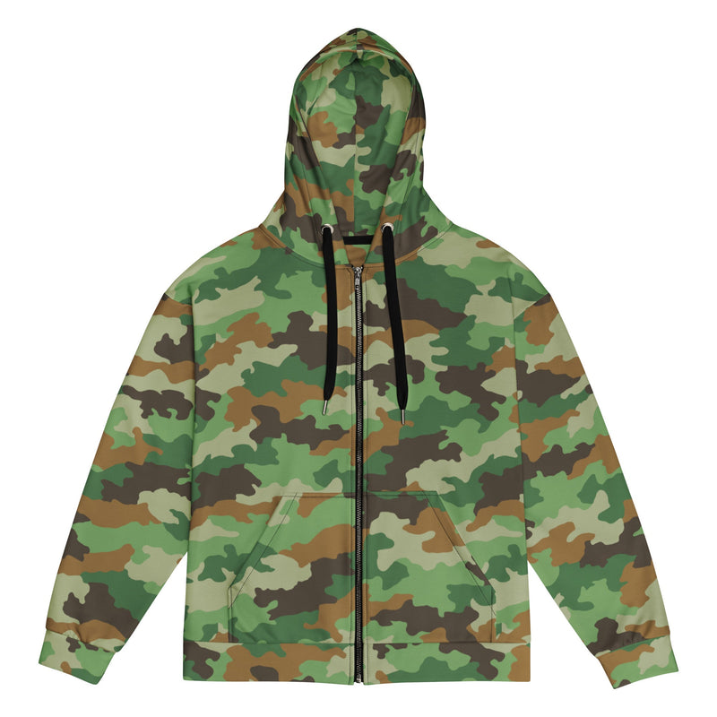 Oak Leaf Serbian Woodland CAMO Unisex Zip Hoodie - 2XS