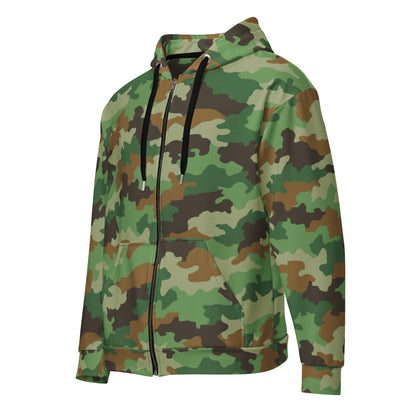 Serbian Oak Leaf Woodland CAMO Unisex zip hoodie - Zip Hoodies