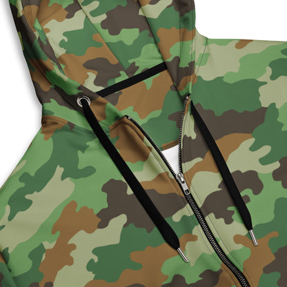 Serbian Oak Leaf Woodland CAMO Unisex zip hoodie - Zip Hoodies