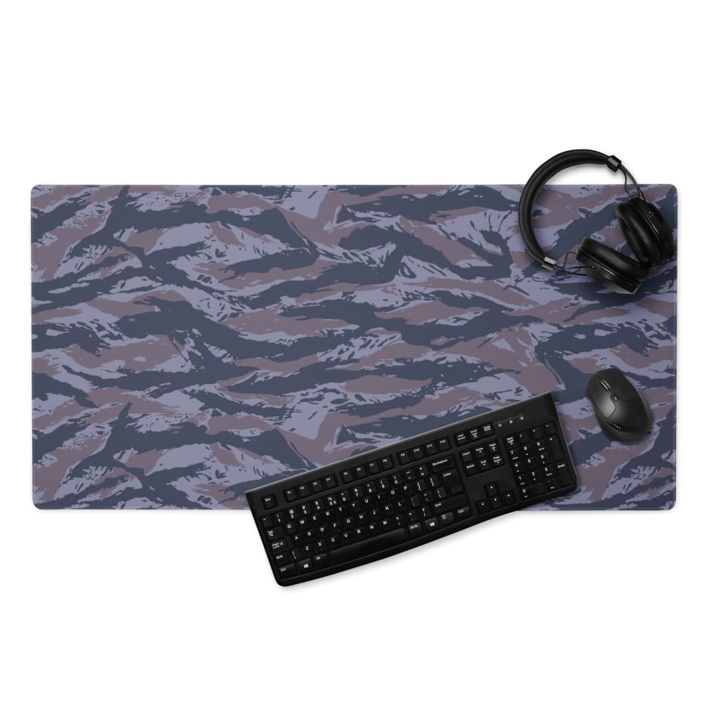 Serbian Tiger Stripe Blue Police CAMO Gaming mouse pad - 36″×18″