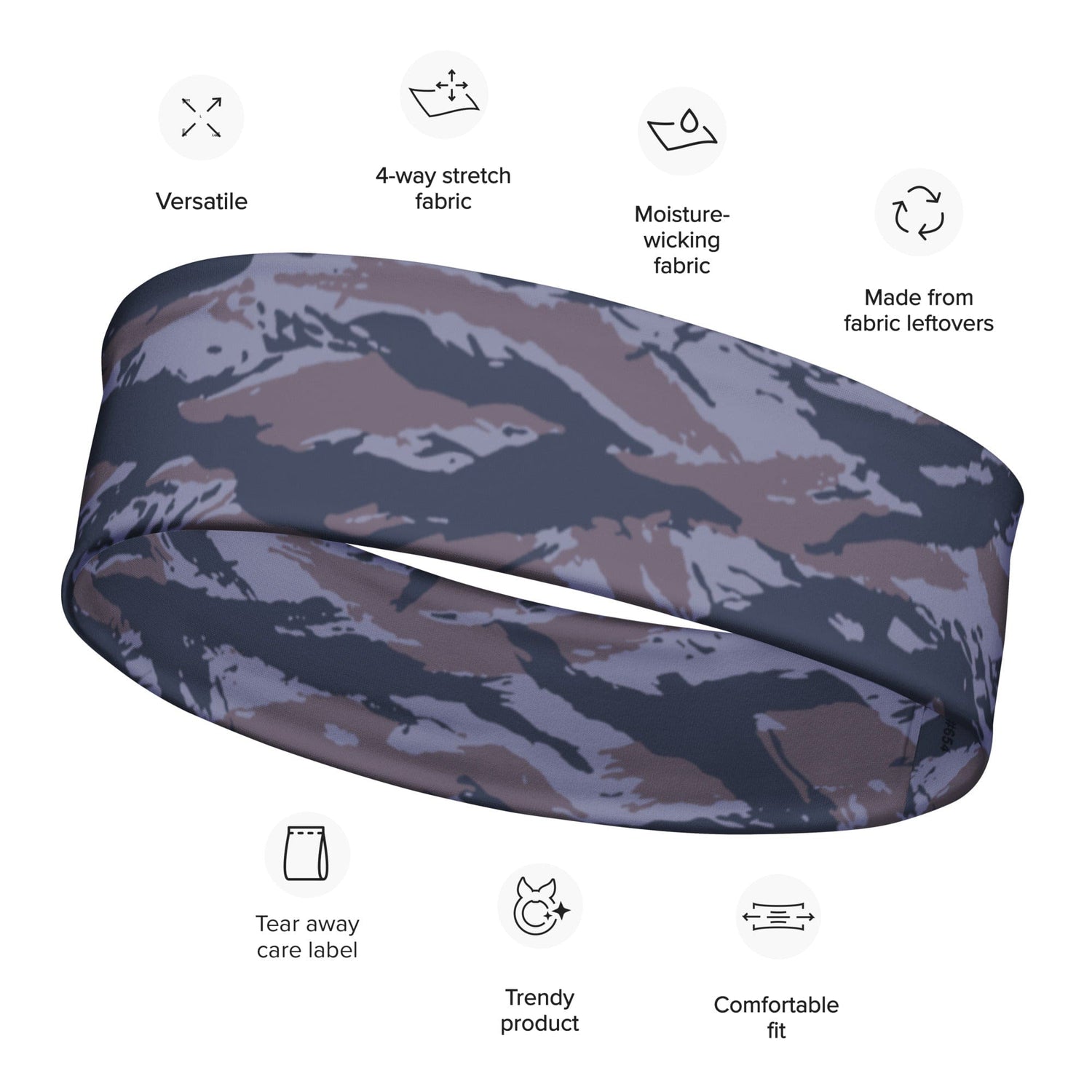 Serbian Tiger Stripe Blue Police CAMO Headband - M - Headbands