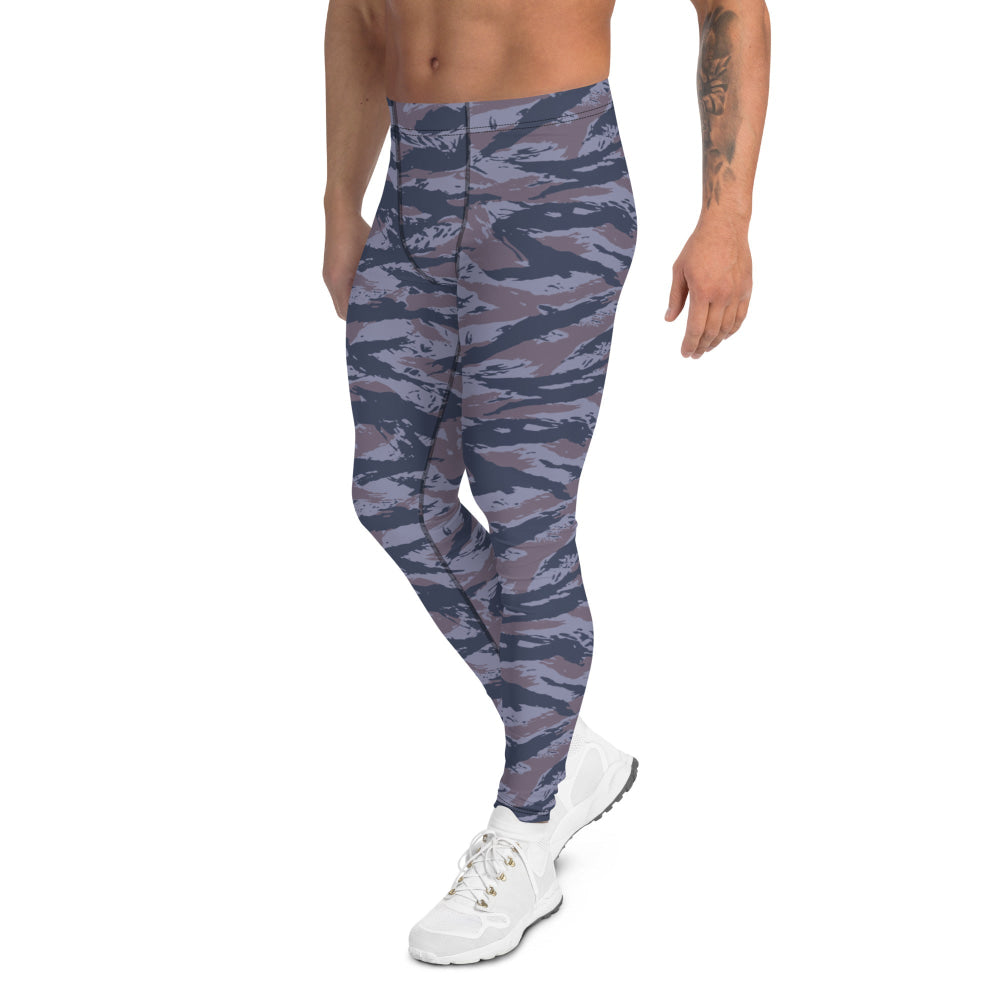 Serbian Tiger Stripe Blue Police CAMO Men’s Leggings - Mens