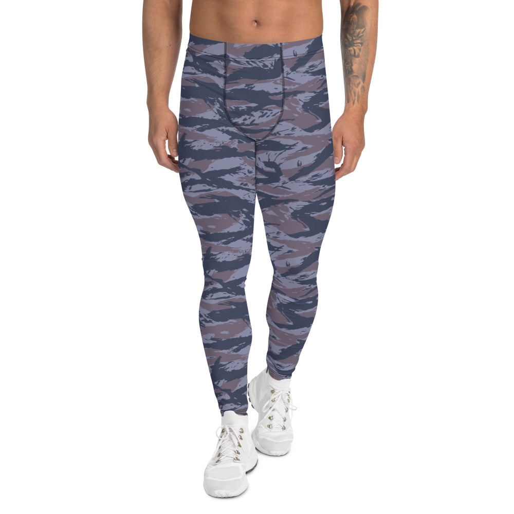 Serbian Tiger Stripe Blue Police CAMO Men’s Leggings - XS - Mens