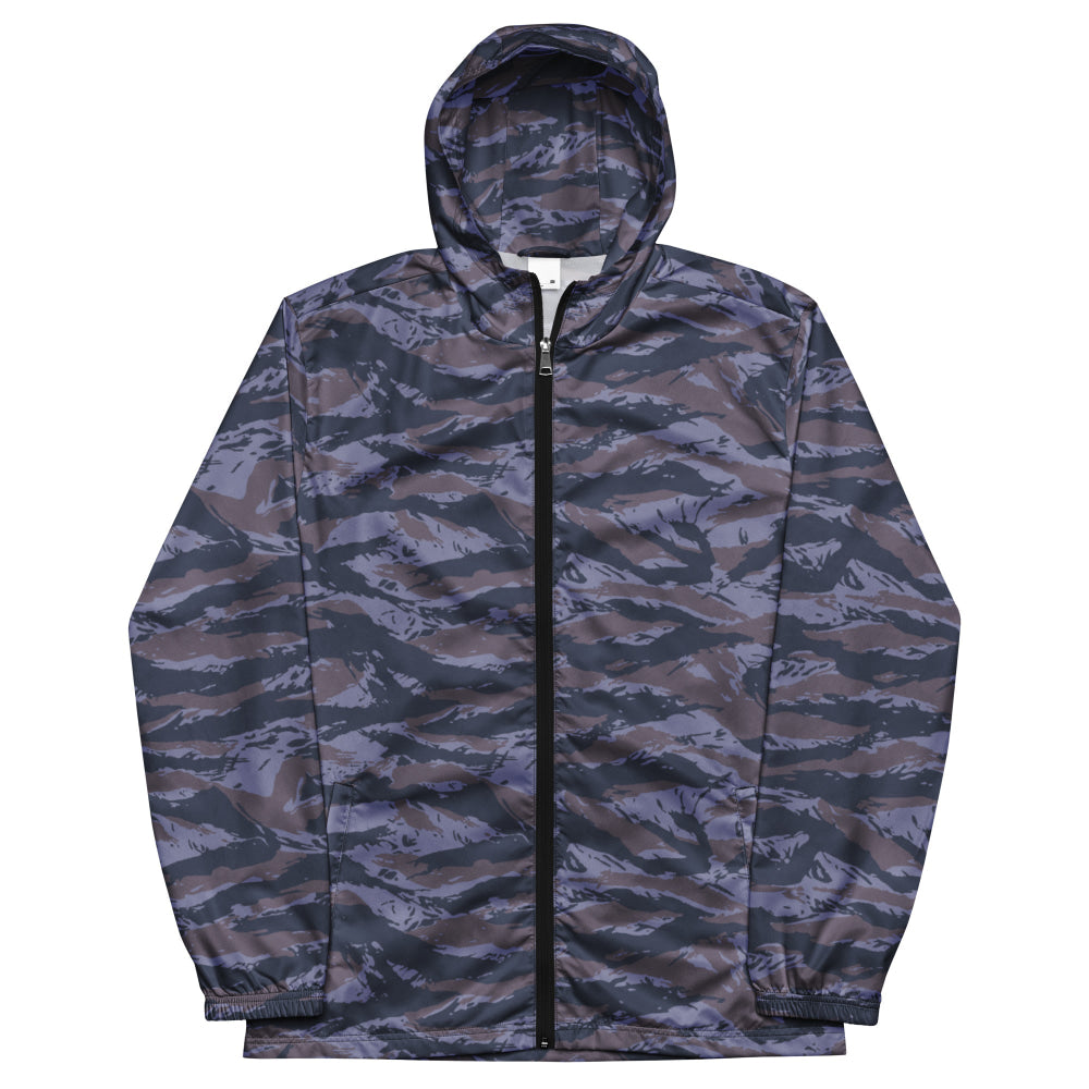 Serbian Tiger Stripe Blue Police CAMO Men’s windbreaker - Mens Windbreaker