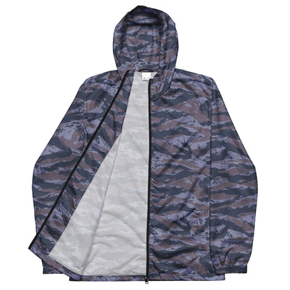 Serbian Tiger Stripe Blue Police CAMO Men’s windbreaker - Mens Windbreaker