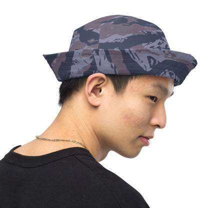 Serbian Tiger Stripe Blue Police CAMO Reversible bucket hat - Bucket Hat