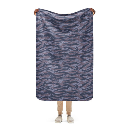 Serbian Tiger Stripe Blue Police CAMO Sherpa blanket - 37″×57″ - Blanket