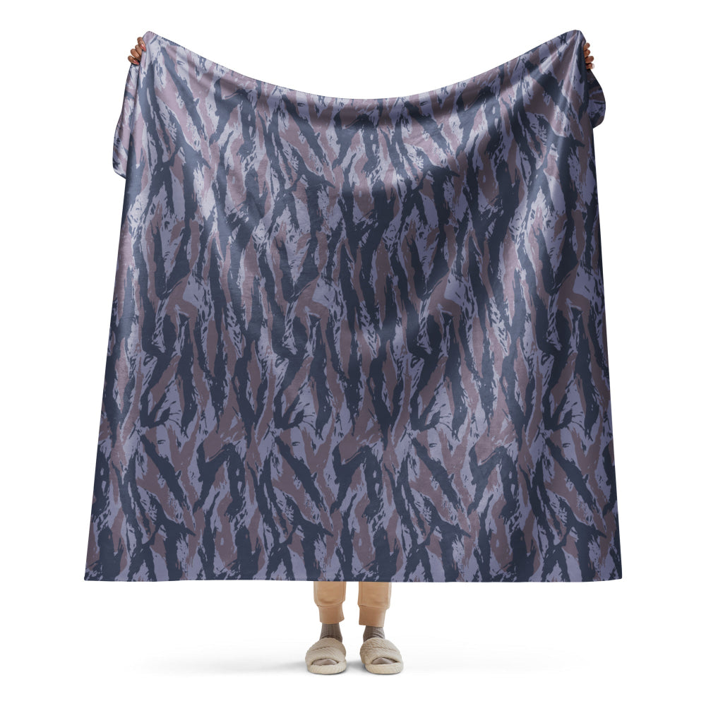 Serbian Tiger Stripe Blue Police CAMO Sherpa blanket - 60″×80″ - Blanket