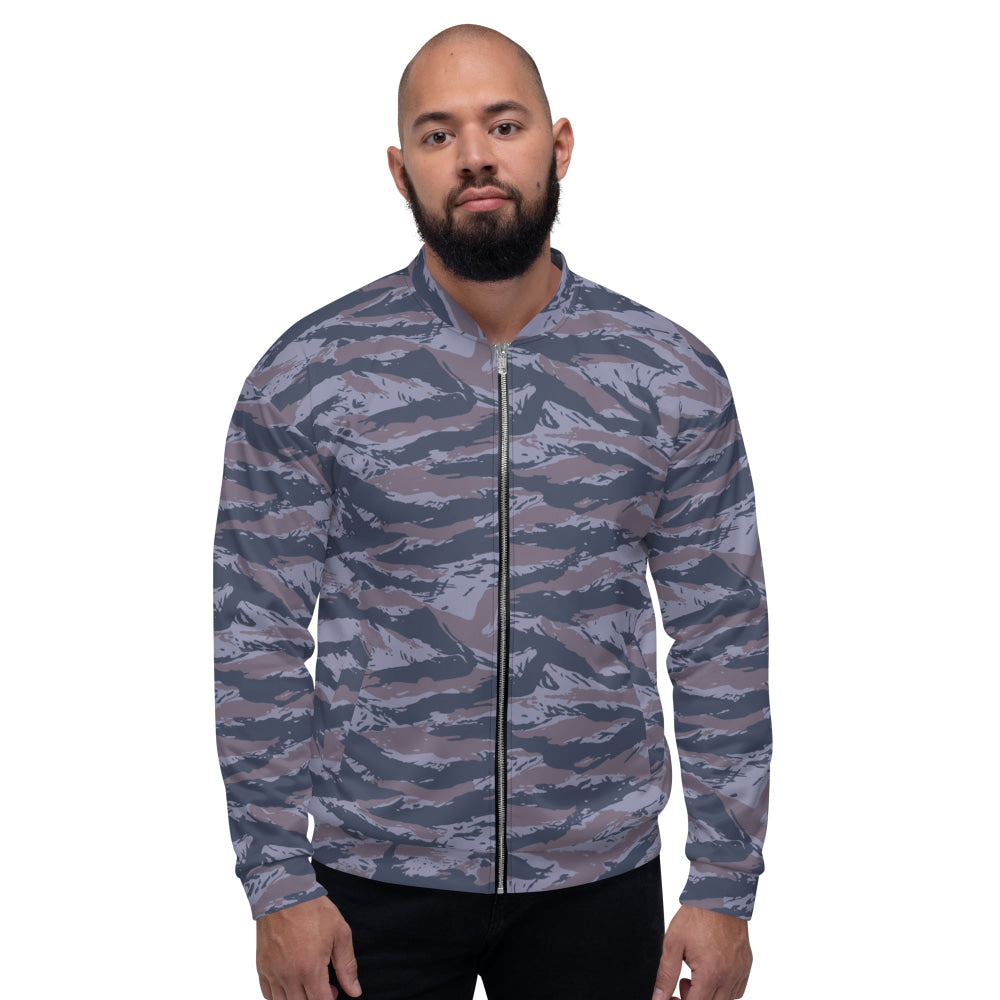 Serbian Tiger Stripe Blue Police CAMO Unisex Bomber Jacket