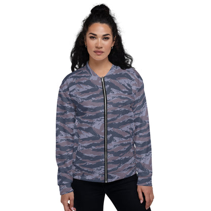 Serbian Tiger Stripe Blue Police CAMO Unisex Bomber Jacket