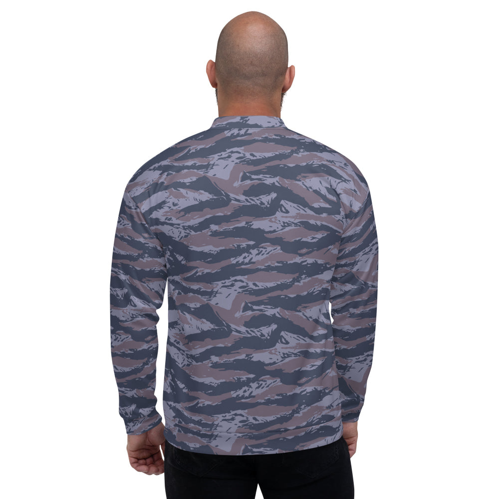 Serbian Tiger Stripe Blue Police CAMO Unisex Bomber Jacket