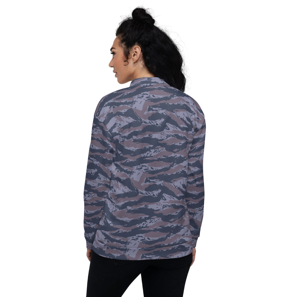 Serbian Tiger Stripe Blue Police CAMO Unisex Bomber Jacket