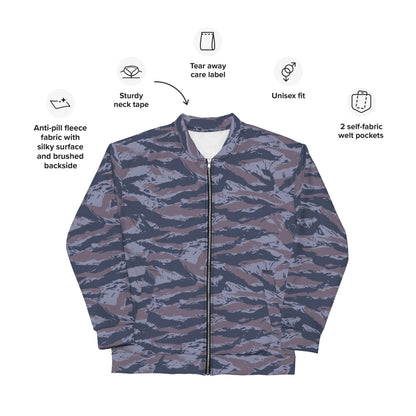 Serbian Tiger Stripe Blue Police CAMO Unisex Bomber Jacket