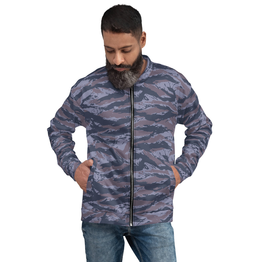 Serbian Tiger Stripe Blue Police CAMO Unisex Bomber Jacket