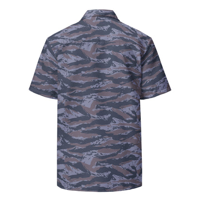 Serbian Tiger Stripe Blue Police CAMO Unisex button shirt - Button Shirt