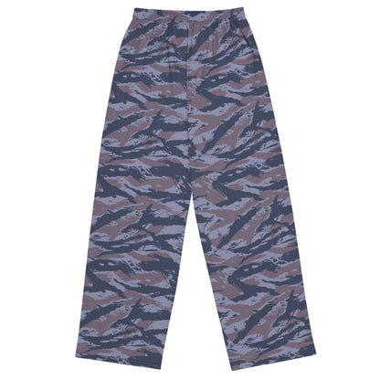 Serbian Tiger Stripe Blue Police CAMO unisex wide-leg pants - Unisex Wide-Leg Pants