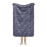 Tiger Stripe Balkan Blue CAMO Sherpa Blanket - 37″×57″