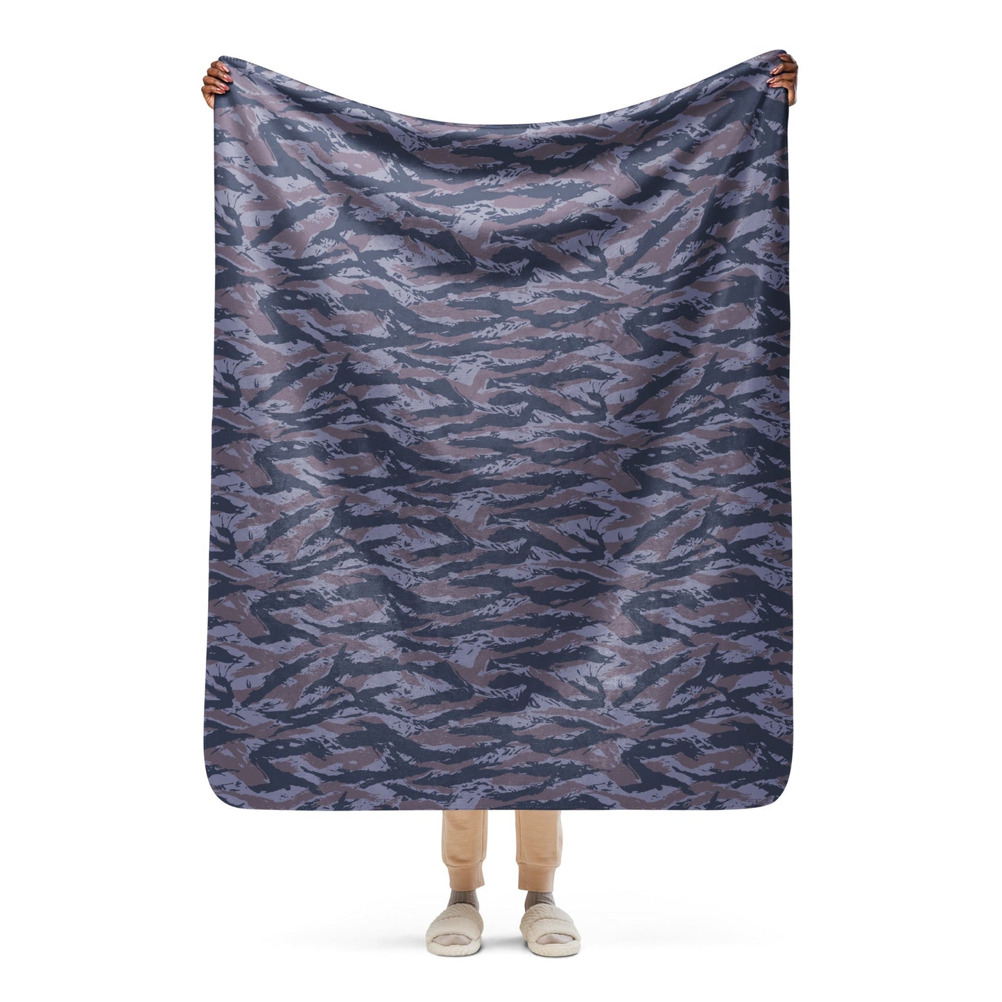 Serbian Tiger Stripe Police CAMO Sherpa blanket - 50″×60″ - Blanket