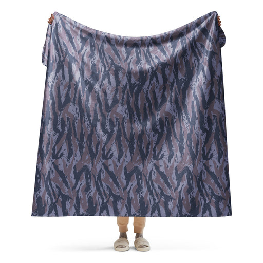 Tiger Stripe Balkan Blue CAMO Sherpa Blanket - 60″×80″