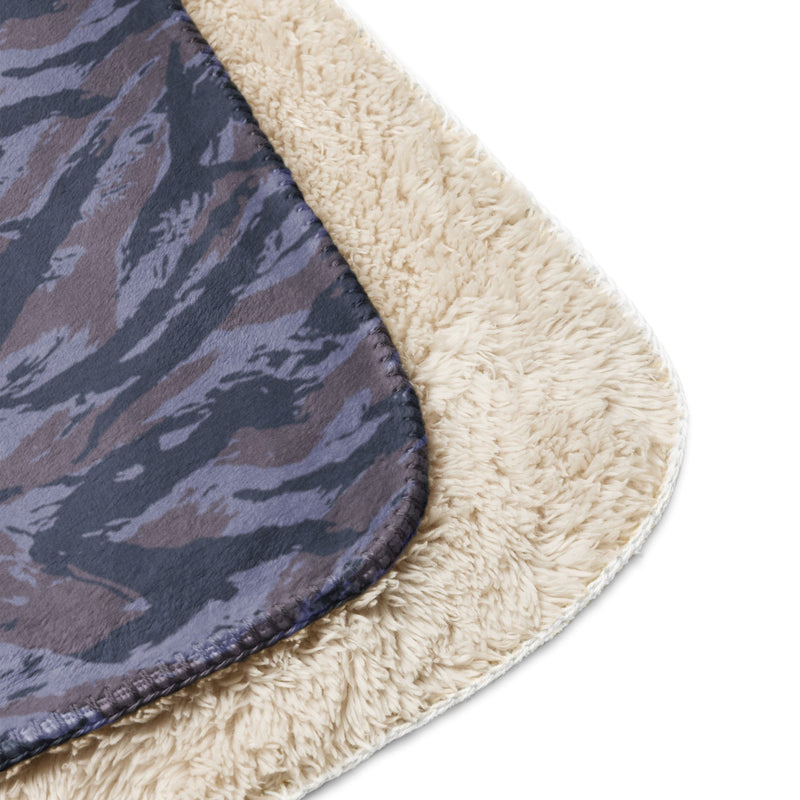 Tiger Stripe Balkan Blue CAMO Sherpa Blanket