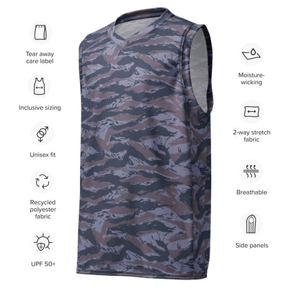 Serbian Tiger Stripe Police CAMO Unisex Basketball Jersey
