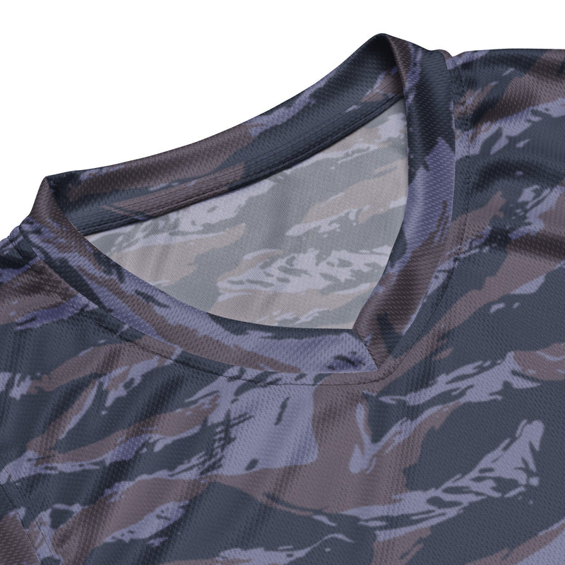 Tiger Stripe Balkan Blue CAMO Unisex Basketball Jersey