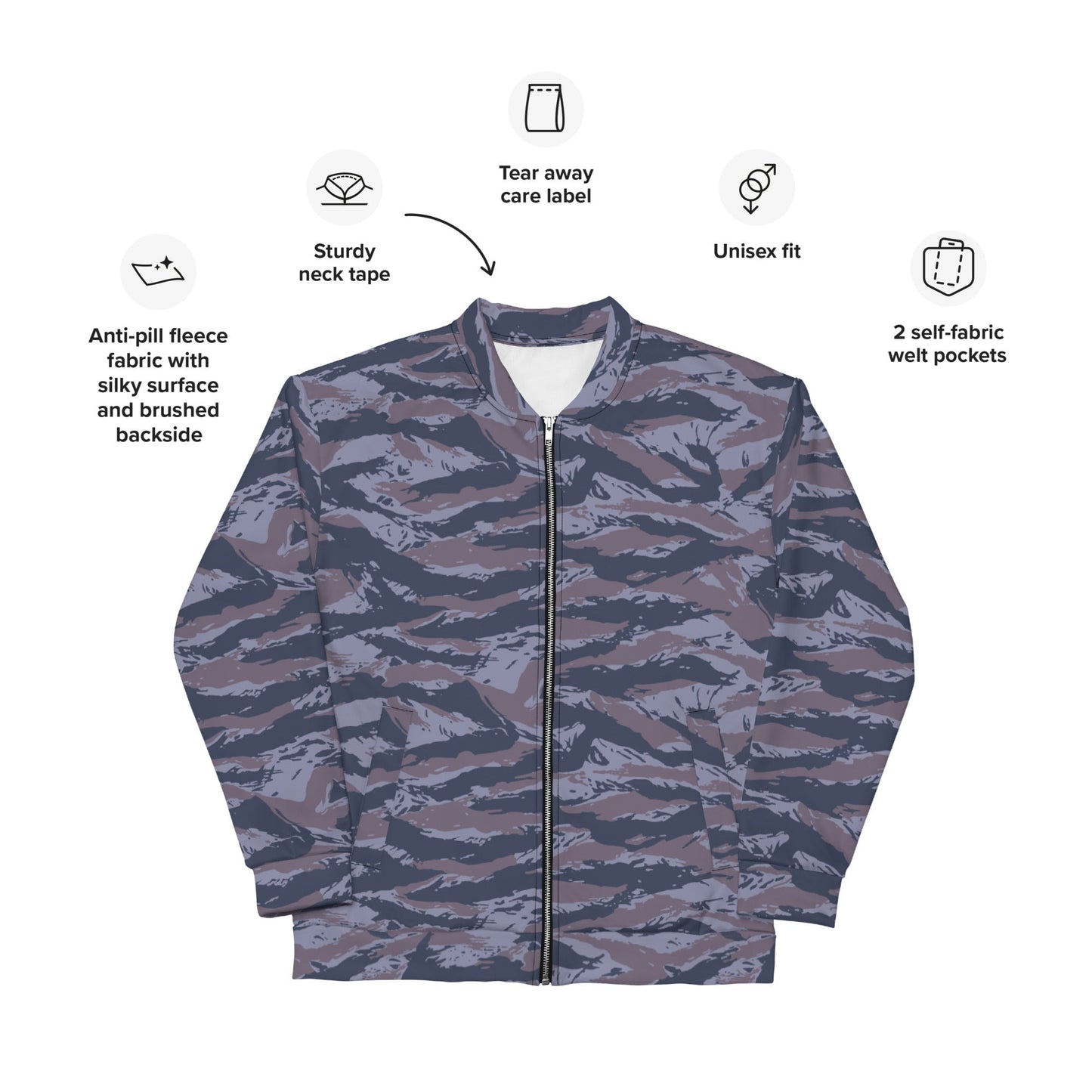 Serbian Tiger Stripe Police CAMO Unisex Bomber Jacket - Jackets