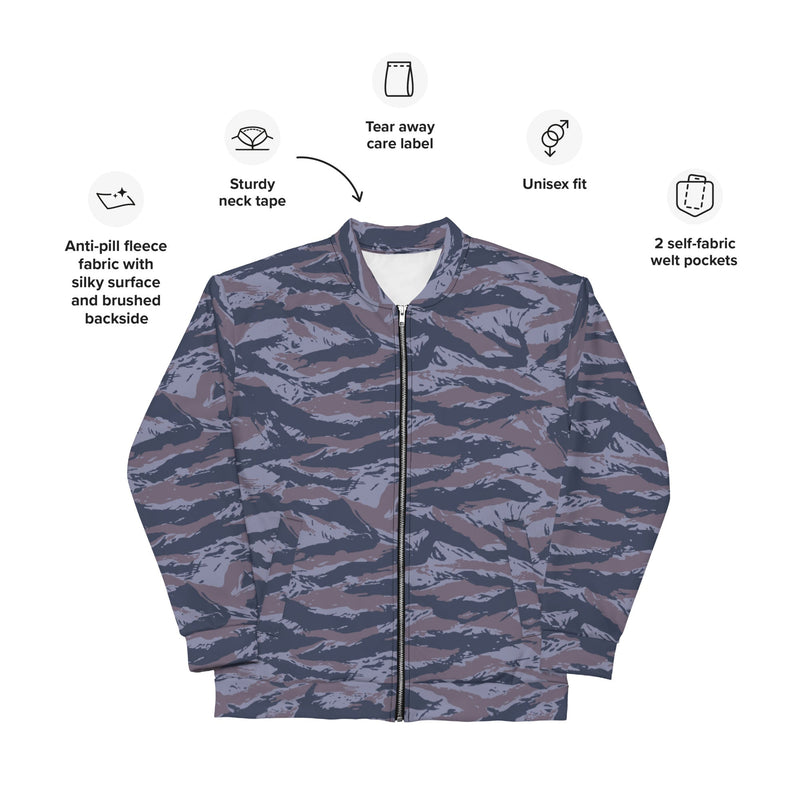 Tiger Stripe Balkan Blue CAMO Unisex Bomber Jacket