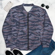 Tiger Stripe Balkan Blue CAMO Unisex Bomber Jacket - XS