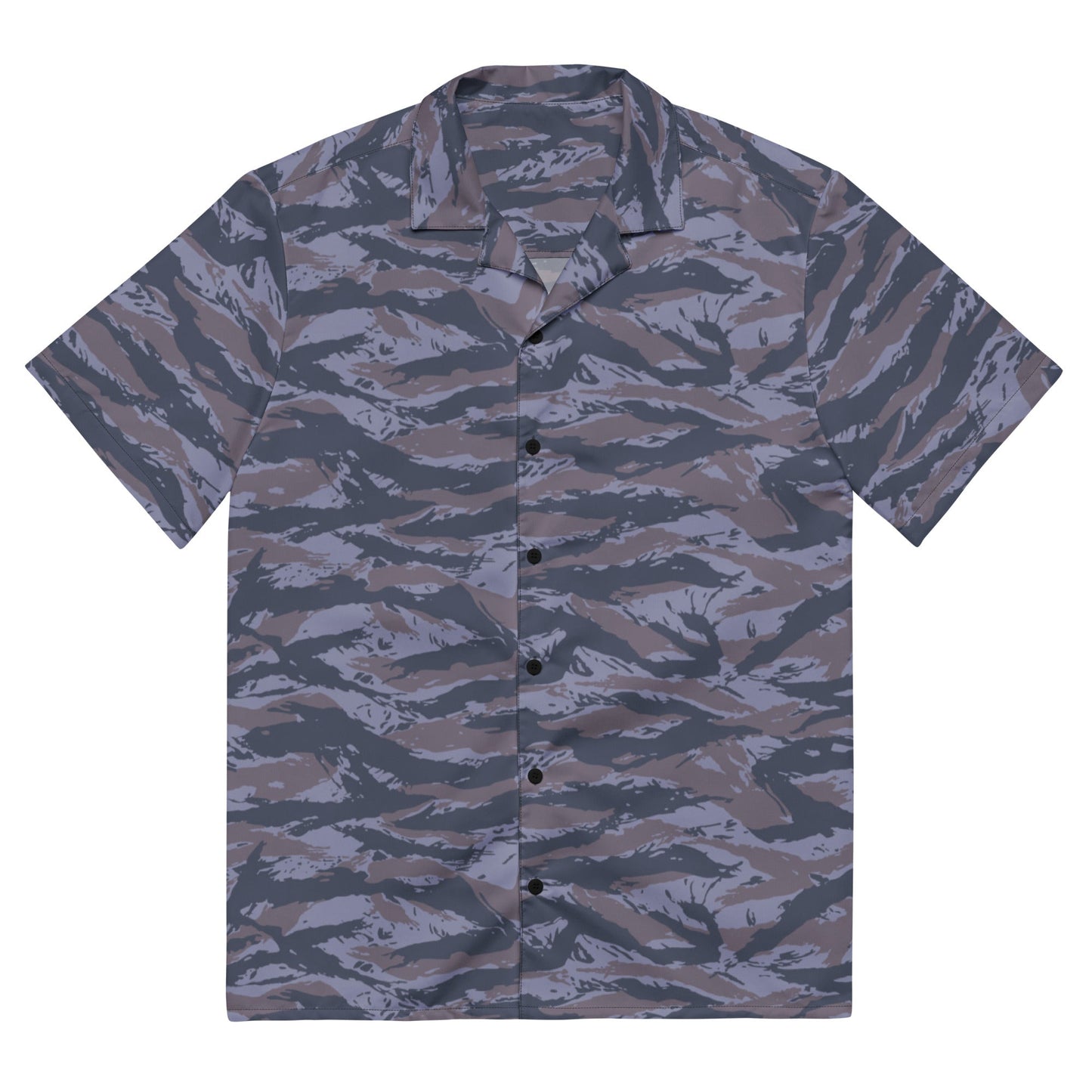 Serbian Tiger Stripe Police CAMO Unisex Short-Sleeve Button Shirt - 2XS