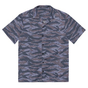 Tiger Stripe Balkan Blue CAMO Unisex Short-Sleeve Button Shirt - 2XS - Button-Up