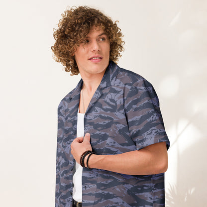 Serbian Tiger Stripe Police CAMO Unisex Short-Sleeve Button Shirt