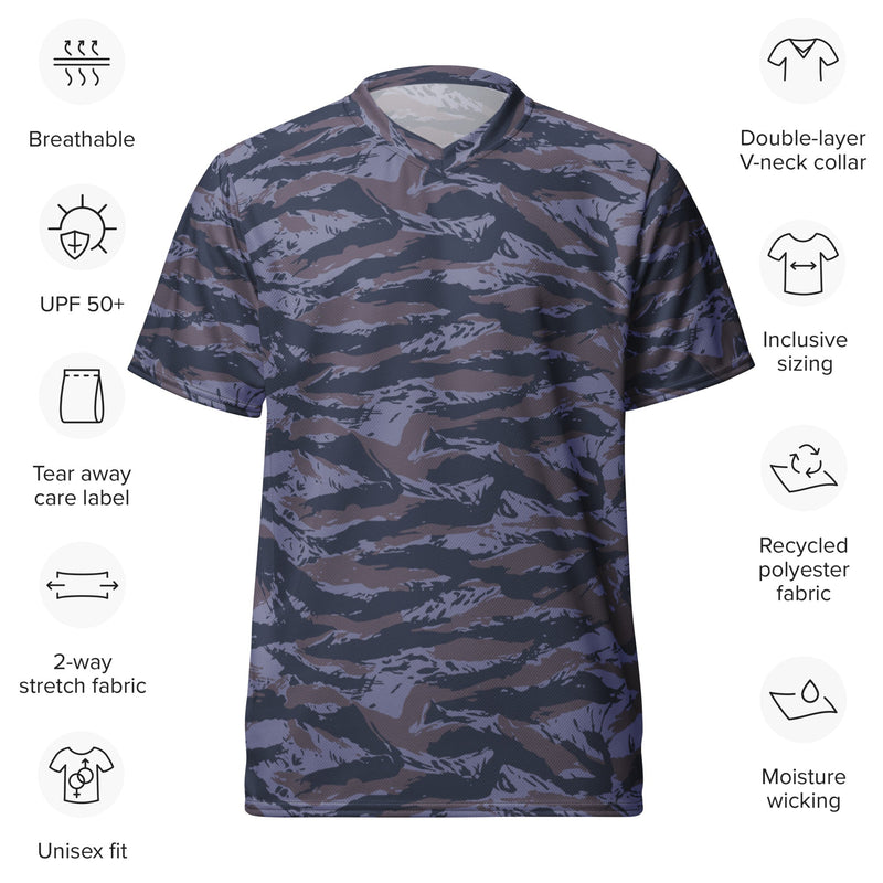 Tiger Stripe Balkan Blue CAMO Unisex Sports Jersey