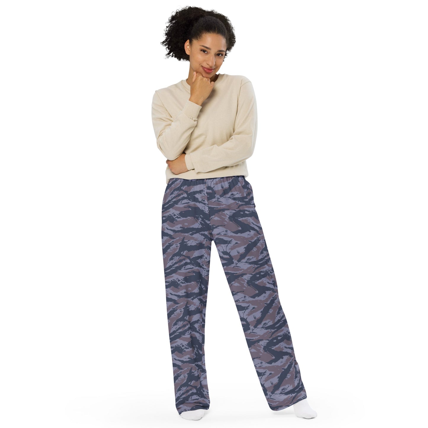 Serbian Tiger Stripe Police CAMO Unisex Wide-Leg Leisure Pants