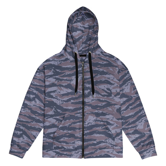 Serbian Tiger Stripe Police CAMO Unisex Zip Hoodie - 2XS