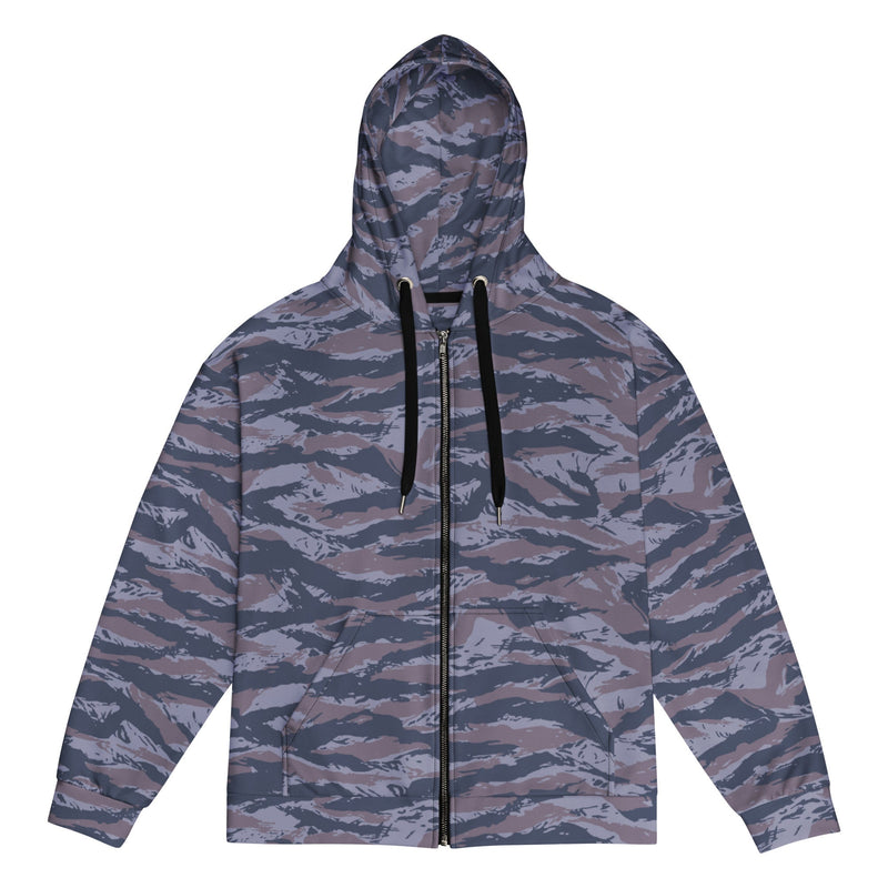 Tiger Stripe Balkan Blue CAMO Unisex Zip Hoodie - 2XS