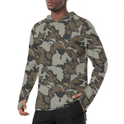 Shadow Timber CAMO Mens Sunscreen Sports Hoodie With Thumb Holes - S / White