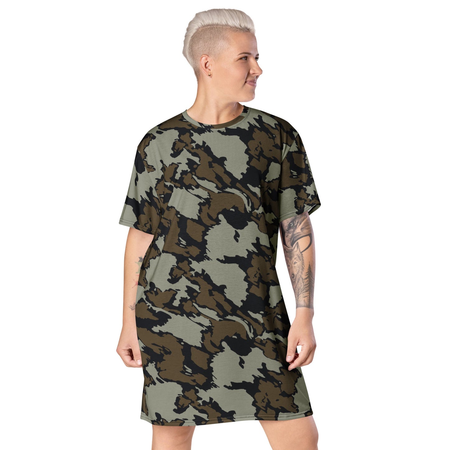 Shadow Timber CAMO T-shirt dress - 2XS - Womens T-Shirt Dresses