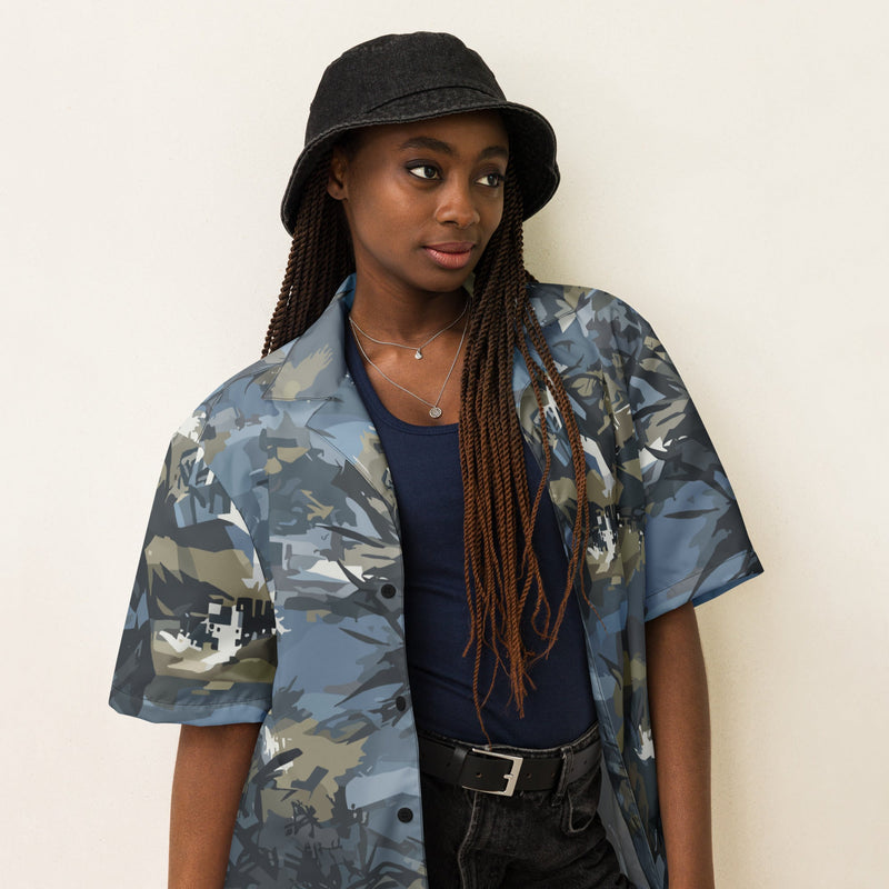 Skyhammer Close Air Support CAMO Unisex Short-Sleeve Button Shirt - Button-Up