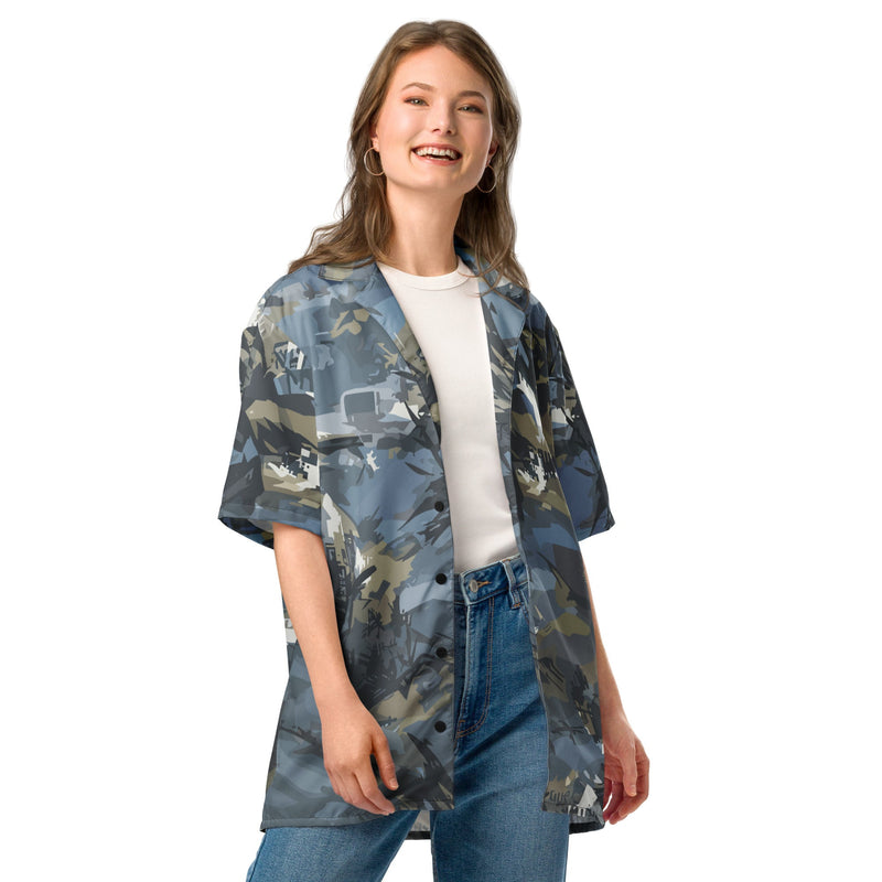 Skyhammer Close Air Support CAMO Unisex Short-Sleeve Button Shirt - Button-Up
