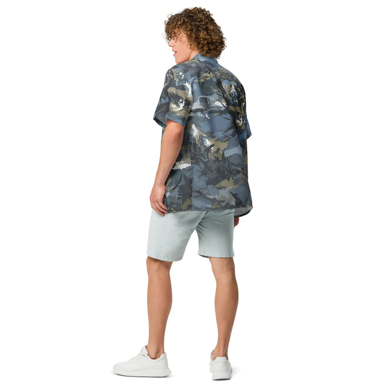 Skyhammer Close Air Support CAMO Unisex Short-Sleeve Button Shirt - Button-Up