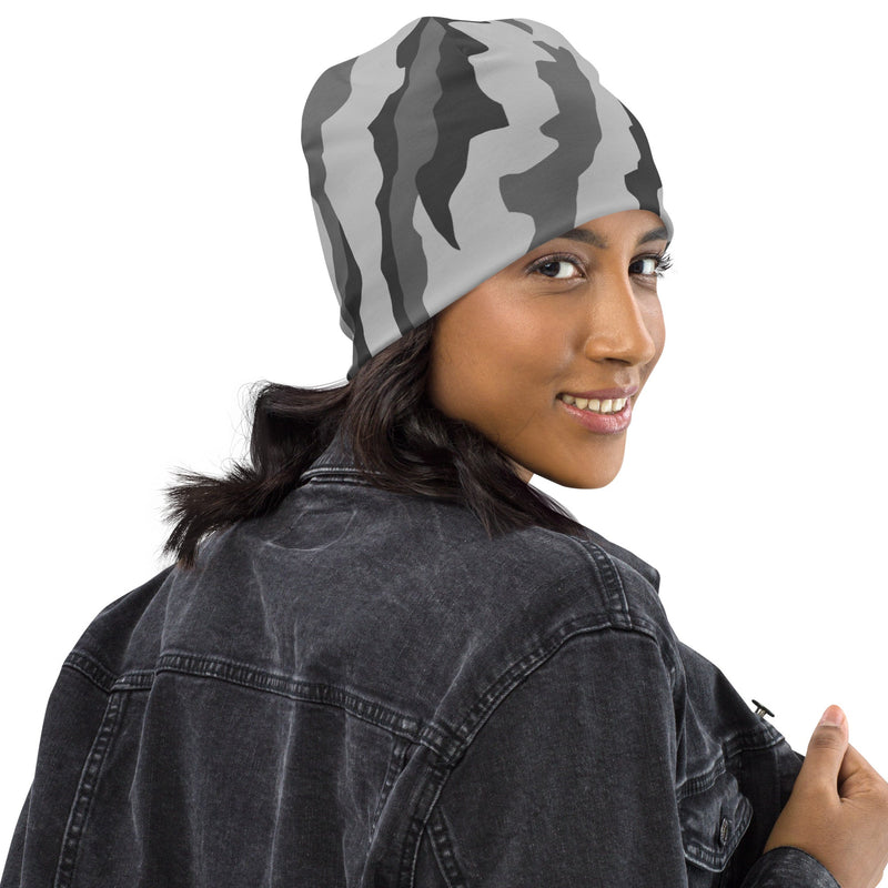 Urban Diagonal Stripe CAMO Beanie - Head