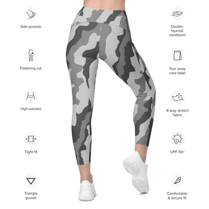 Snake Plissken Urban Movie CAMO Leggings with pockets - Womens With Pockets