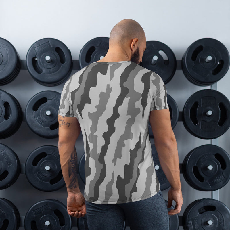 Urban Diagonal Stripe CAMO Mens Athletic T-Shirt - Shirt