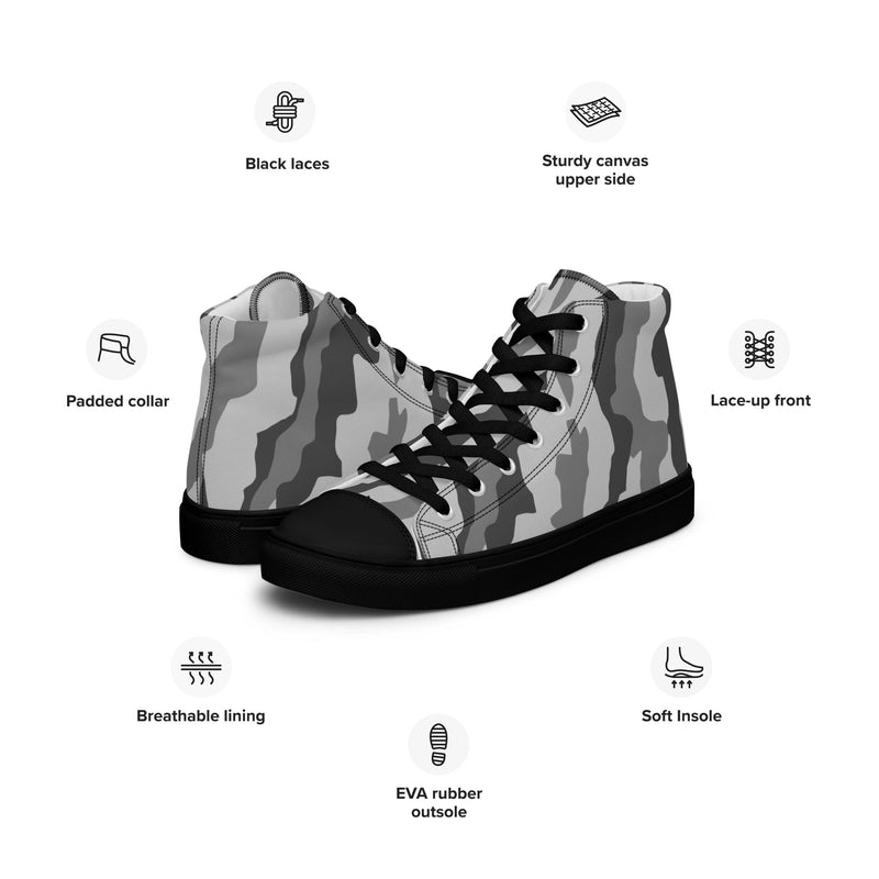 Urban Diagonal Stripe CAMO Mens High-Top Canvas Shoes
